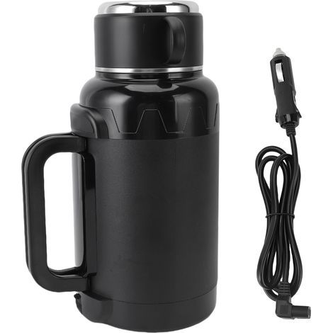 Hervidor eléctrico para coche de acero inoable 304 de 1500 ml, con protección contra quemaduras en seco, pantalla LED de temperatura, calentador de agua con asa plegable para camión (1/5)