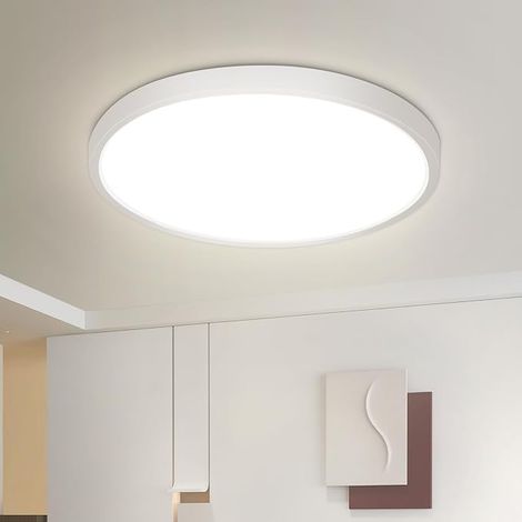 GBLY Lámpara de techo LED Lámpara de techo Cocina - 18 W Lámpara de dormitorio Lámpara de baño plana 4000 K Iluminación de techo de dormitorio IP44 Impermeable Lámpara de cocina Lámpara de pasillo Diá (1/5)