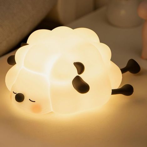 Luz nocturna infantil de silicona - 1200 mAh - Carga USB y función de temporizador de 30 minutos - Luz nocturna kawaii con interruptor táctil - 3 niveles de brillo