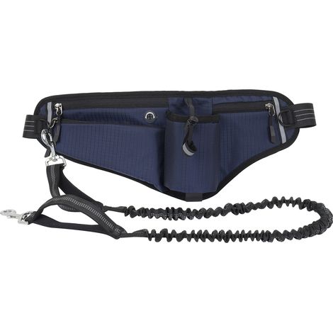 Laisse mains libres pour chien, sac banane, imperméable, réfléchissante de nuit, grande capacité pour les promenades en extérieur.