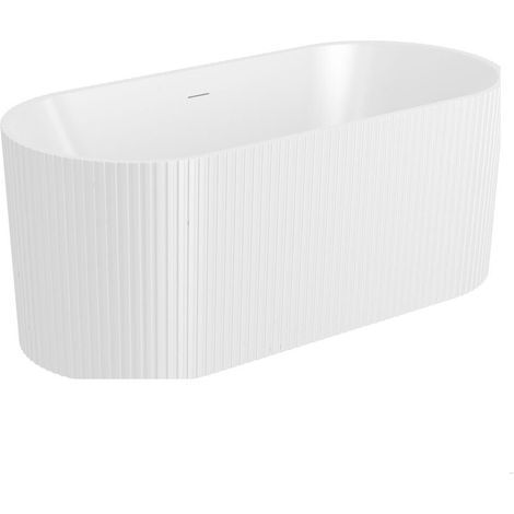 Modern Curved Back To Wall Bath, 1700 x 486 x 580mm, Gloss White