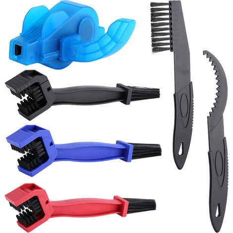 6 - in - 1 Pulitore per catena da bicicletta - Pulizia catena - Pulitore catena - Spazzole per pignone - Set completo per la manutenzione - Bici da strada - Set per la pulizia della bicicletta (1/5)