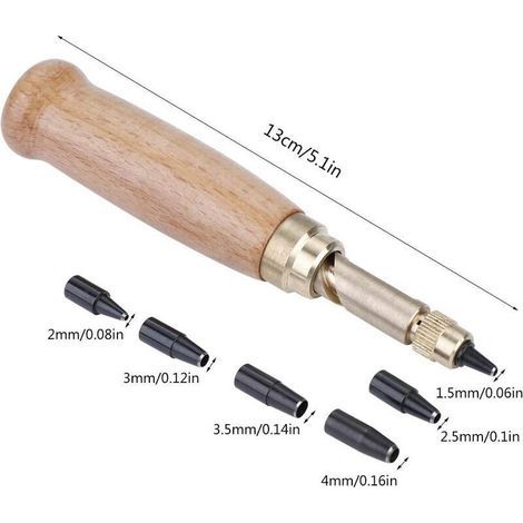 Poinçon de ceinture automatique perforateur rotatif multi-têtes interchangeables en cuir pour bricolage (1/3)