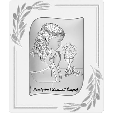 Imagen de Comunión de Plata para Niña, Recuerdo de Madrina, Regalo 6793OP-A, 10 x 13 cm (1/4)
