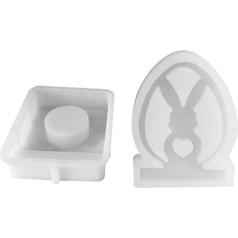 Moule en silicone pour bougeoirs, motif lapin mignon, pour la fabrication de bougies en ciment, résine et plâtre. (1/5)