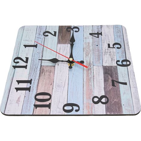 Horloge murale carrée silencieuse de style industriel américain, idéale pour la décoration intérieure et extérieure, style rétro. (1/5)