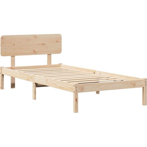 Maison Exclusive - Estructura de cama Natural 90 x 190 cm Madera (1/4)