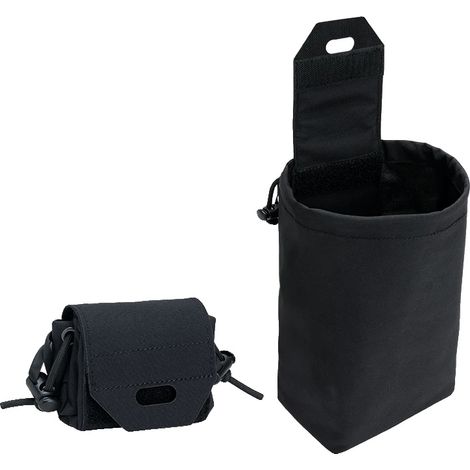 Bolsa de descarga, nailon resistente, compatible con MOLLE, negra. (1/2)