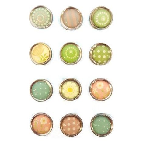 Graine Créative - Magnet époxy mini Ø12mm Printemps 12 pièces (1/2)