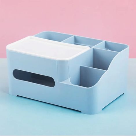Boîte de rangement bleue pour la maison, la chambre ou le bureau, adaptée aux espaces intérieurs et aux routines quotidiennes.-AquaForge (1/5)
