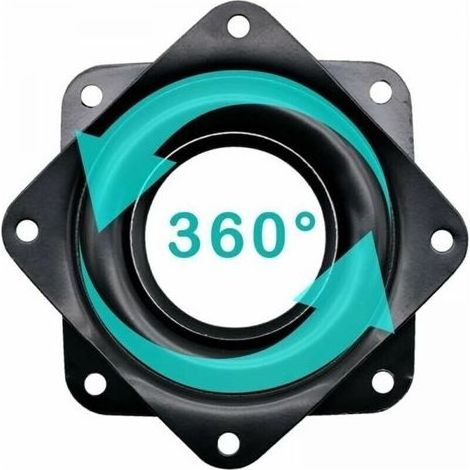 Lot de 4 plateaux tournants en métal pivotants à 360 degrés, support pivotant à roulement à billes pour table, chaise, canapé, TV (1/5)