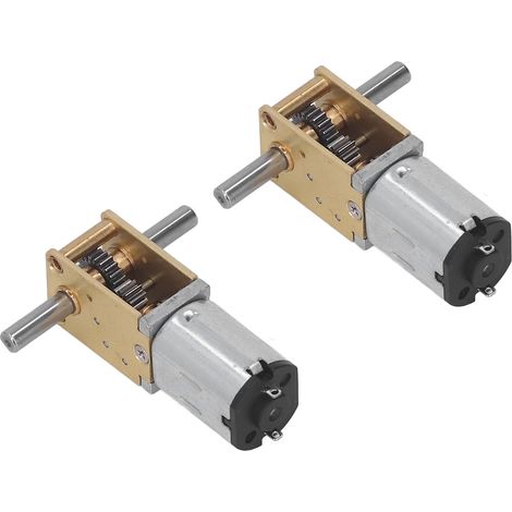 Moteur à engrenages DC 6V 190RPM, lot de 2, double axe, réducteur silencieux en cuivre, faible bruit, haute qualité. (1/5)
