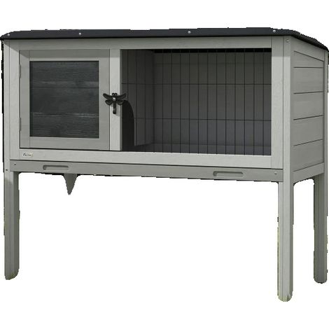 Conigliera, design resistente all'inverno, tetto incernierato, grigio chiaro (1/5)