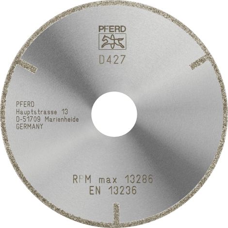 PFERD TOOLS Diamant-Trennscheibe D1A1R 115x2,0x22,23 mm D427 (grob) mit Schutzsegment für GFK/CFK