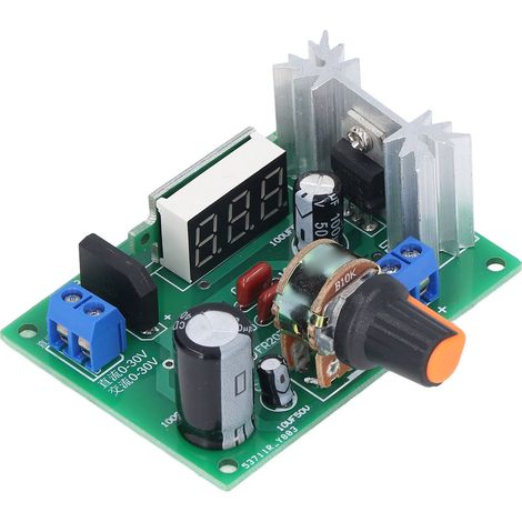 Module régulateur de tension ajustable LM317 avec dissipateur et afficheur digital, convertisseur abaisseur 0-30V vers 1.25V-28V (1/5)