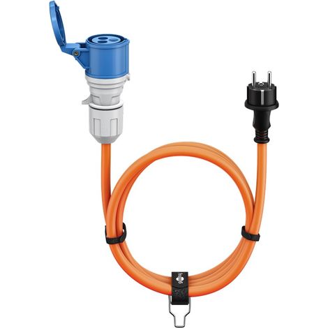 goobay Cavo Adattatore CEE per Caravan, 1,5 m, Spina con protezione da contatto de a presa CEE con coperchio de Blocco, IP44, Cavo de Campeggio, camper e Caravan, 76185