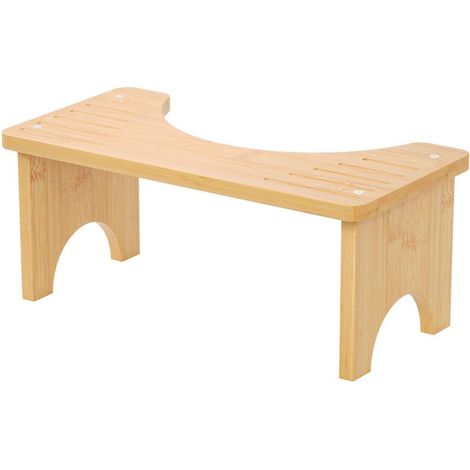 Tabouret de toilette physiologique en bambou, marchepied WC en bois, tabouret marchepied tabouret de toilette antidérapant - traitement anti-poussière et anti-colmatage. (1/4)