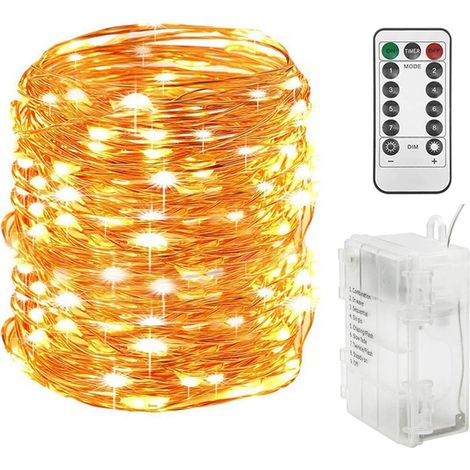 MINKUROW Fata Luminosa, Luci Fatate A Batteria 10m 100 Led Luci A Batteria, Filo Di Rame Luci Fatate Per Interni Per Esterni Per Arredamento Camera Da Letto, Matrimonio, Compleanno, Festa, Luci Per In (1/5)
