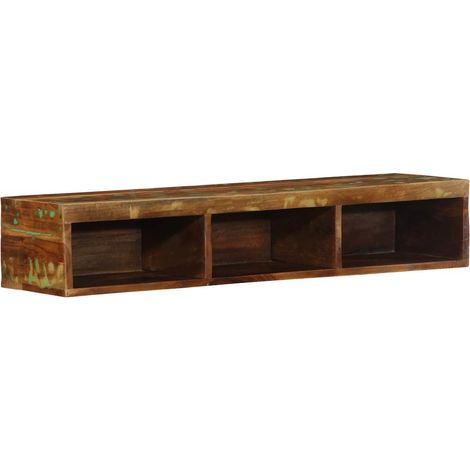 Mueble de TV de pared que ahorra espacio 100 x 30 x 19 cm estilo vintage ambiente acogedor madera maciza multicolor 020057707