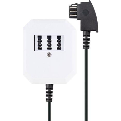 Schwaiger Telefon Anschlussverteiler TDA1230 532 4-fach weiß, 1 Stück, 2x TAE (F) / 1x TAE (N) / 1x Verteiler (1/3)