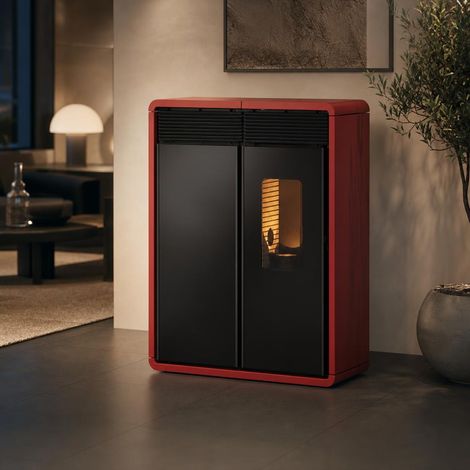 Estufa de pellets de pasillo Idunn 14 kW canalizable Muspel, sistema turbuladores autolimpieza +  Wi-Fi (1/4)