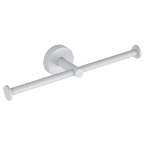 Portarotolo bagno design doppio gancio in acciaio inox bianco opaco  MIRA-B kamalu