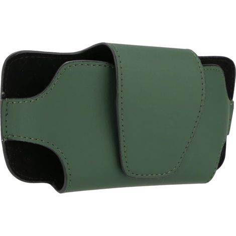 Boîte de Rangement pour Lunettes de Soleil et Porte-Lunettes à Clip pour Pare-Soleil de Voiture, Support de Lunettes de Soleil, Étui de Rangement en Cuir (Vert)