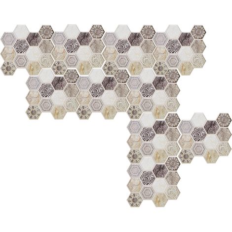 10 Autocollants Adhésifs PVC pour Mur et Carrelage - Décoration Maison