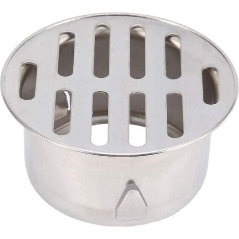 Grille de siphon de sol ronde en acier inoxydable anti-obstruction, crépine de siphon de balcon à enclenchement (ouverture plate de 75 mm)