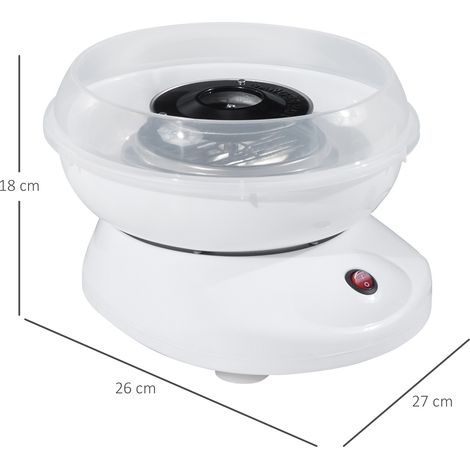 Machine à barbe à papa blanche, parfaite pour anniversaires et fêtes, utilisation simple, douceur idéale pour enfants, modèle 1.