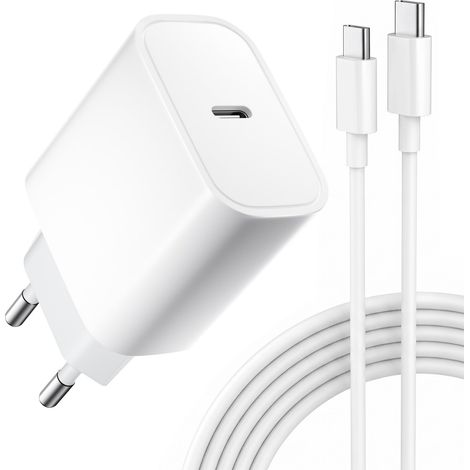 25W Chargeur Type C Charge Rapide pour A15/A16/A54/A55/A35/A25 5G/S24/S23/A22/S22/S21/S20 FE Téléphone Portable Prise USB-C Adaptateur Secteur avec Type-C Cable 2M (1/5)