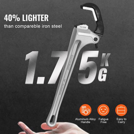 Clé Serre Tubes Droite 45 - 7 cm - Tuyau à Griffe en Aluminium (1/5)