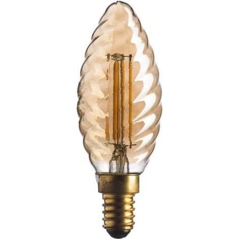Ampoule E14 LED Flamme Torsadée 4.5W 2500K Verre Ambré – 420 lm Style Vintage