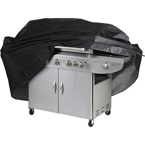 Funda para barbacoa, lona protectora para barbacoa, resistente a los rayos UV, al agua y a la humedad, con bolsa de almacenamiento, color negro, para Weber, Holanda (145 x 61 x 117 cm) (1/5)