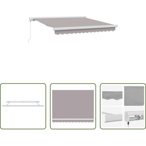 Protection extérieure - Auvent Rétractable Gris clair 300 x 250 cm Tissu et Métal (1/5)
