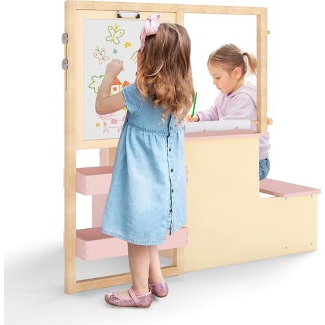 Centro d'arte per bambini con cavalletto regolabile e spazio di archiviazione