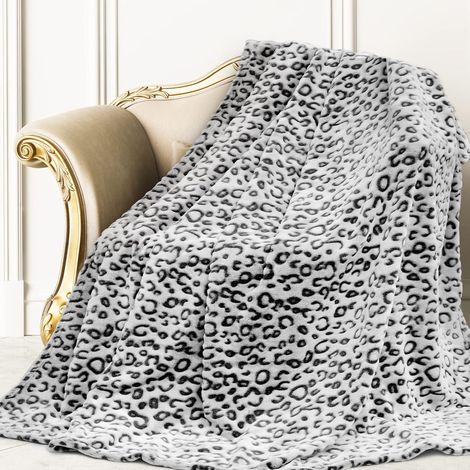 Manta polar con estampado de guepardo, suave y cómoda, mullida, ligera, esponjosa, estampado de leopardo, gris oscuro, regalo de cumpleaños para la cama, mujer, hombre, 130x150cm (1/5)