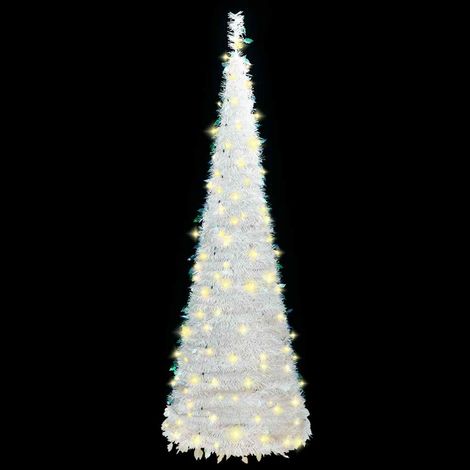 Sapin de Noël Arbre de Noël artificiel escamotable 100 LED blanc 150 cm (1/5)