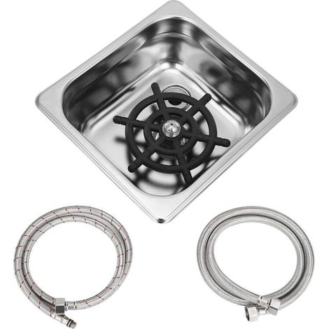 Lave Verre, G1/2 Rince Verre Evier Automatique, Nettoyeur de Tasses en Acier Inoxydable Avec Tuyau, Accessoire pour Évier, pour Bar Pub Café Restaurant (1/5)