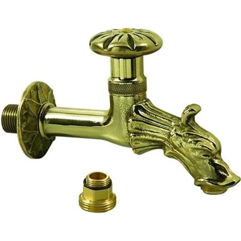 Rubinetto per Fontane in Ottone Tipo Volano con Rosone Att. 1/2"