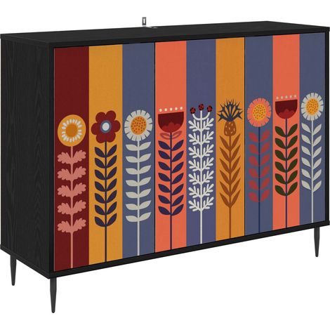 Credenza ESSEN Rovere Nero 102 x 33 x 76 cm vidaXL