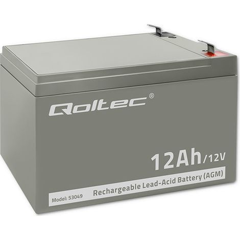 Batteria Qoltec AGM  12V  12Ah  Senza manutenzione  Efficiente  Lunga durata  per UPS, sicurezza (1/5)