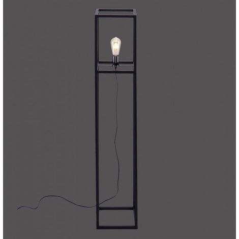 Lampadaire rectangulaire Cage noir Pour Ampoule E27 (1/5)