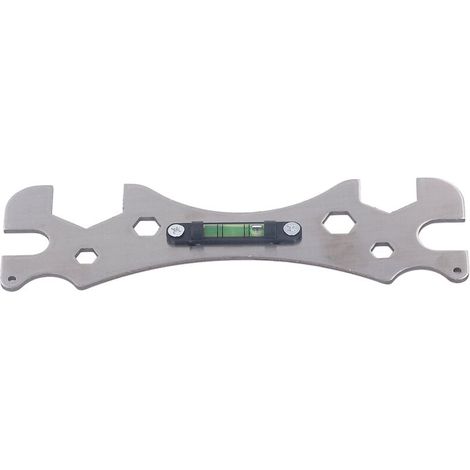 Llave universal multifuncional para baño con nivel de grifo, herramienta de instalación de plomería (1/4)