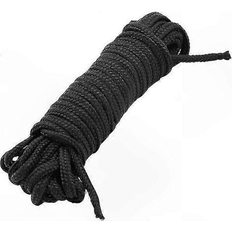 Schwarzes, geflochtenes Nylonseil, 20 m lang, 4 mm breit, ideal für kreative Hobbys, als Pflanzenstütze im Garten, zur Herstellung von Zubehör und Ausrüstung, matte Aluminiumoberfläche. (1/5)
