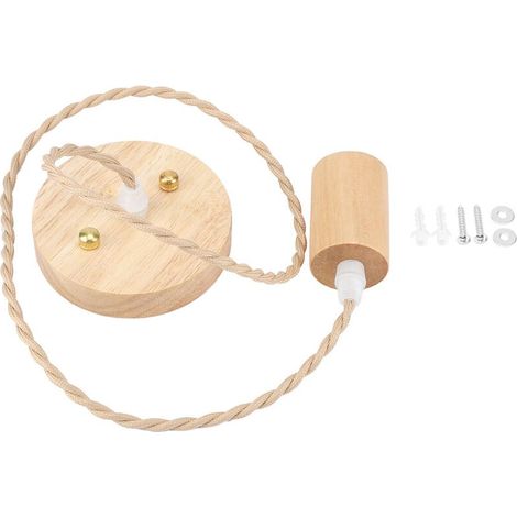Suspension plafonnier vintage en bois noir – E27, 90-250 V, style campagnard rustique et élégant (1/5)
