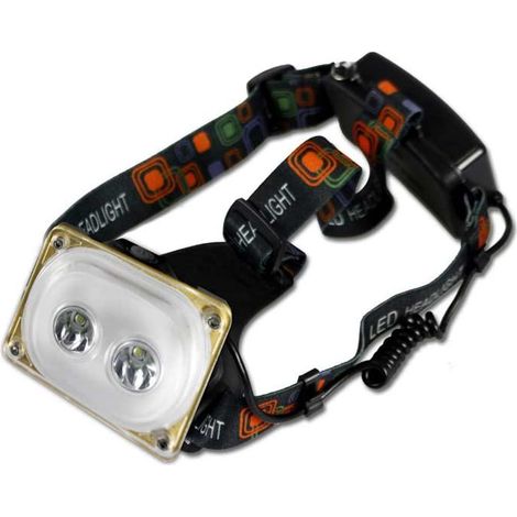 Torcia frontale a 2 led 3 modalità di illuminazione lampada da testa ricaricabile con cavo usb per officina ciclismo scalata lavoro pesca campeggio (1/3)