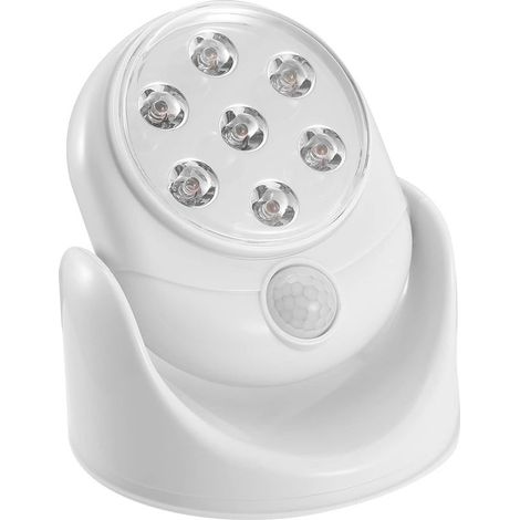 Capteur de mouvement activé sans fil, 7 ampoules LED, 360 ° infrarouge, détection automatique PIR alimentation à batterie Lumière de sécurité / lampe - intérieur / extérieur / mur / garage / patio (1/5)