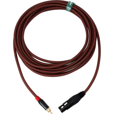 Câble RCA SYSTEM-S 5 m, adaptateur mâle vers XLR 3 broches femelle rouge (1/3)