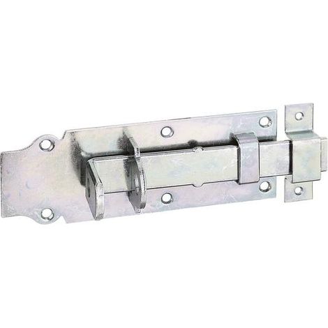 ALBERTS Schlossriegel, mit flachem Griff, gerade, mit Schlaufe, disp., Platte LxB180x64mm (1/3)